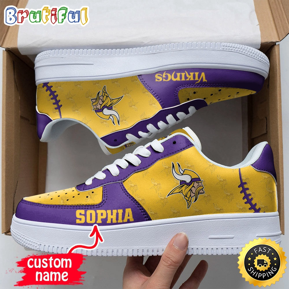 Custom NFL Minnesota Vikings Air Force 1 Shoes Fashionable Air Force 1