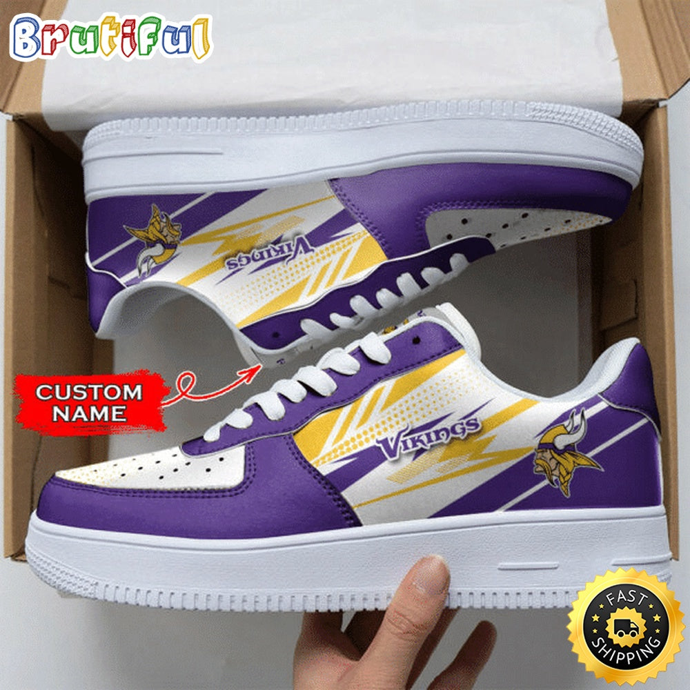 Custom NFL Minnesota Vikings Air Force 1 Shoes Sports Sneaker For Fans