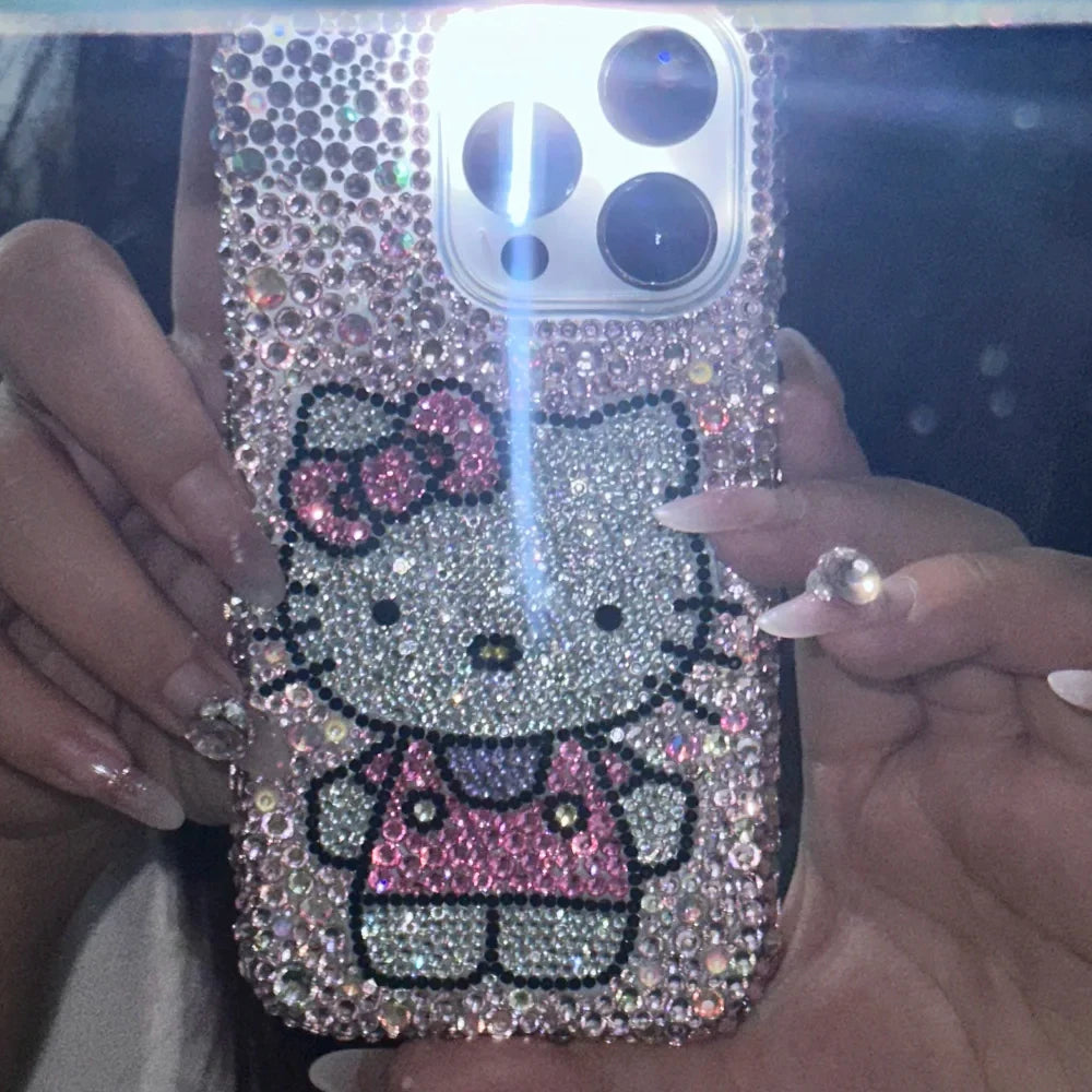 Rhinestone bling crystal phone case chain for iPhone17 16 12 13 14 15pro Max X Xs XR 7 8 plus se 2 3 10 transparent bumper cover