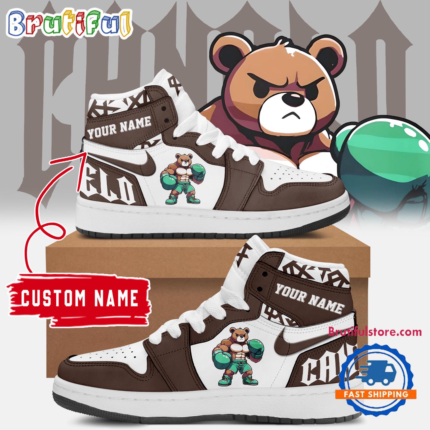 Canelo Alvarez Shoes, Canelo Bear Air Jordan 1 Hightop Shoes