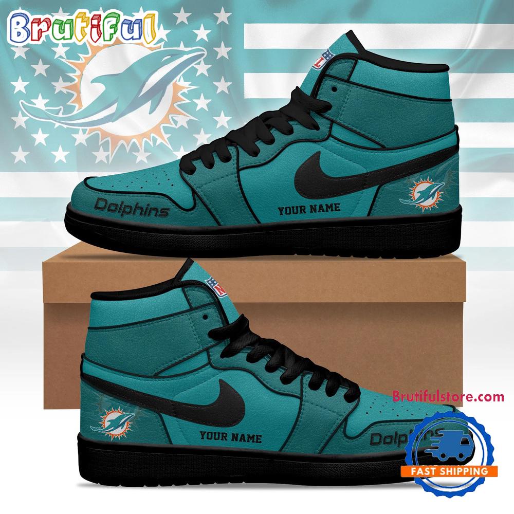 Miami Dolphins 2026 NFL Pride Jordan 1 Hightop Shoes