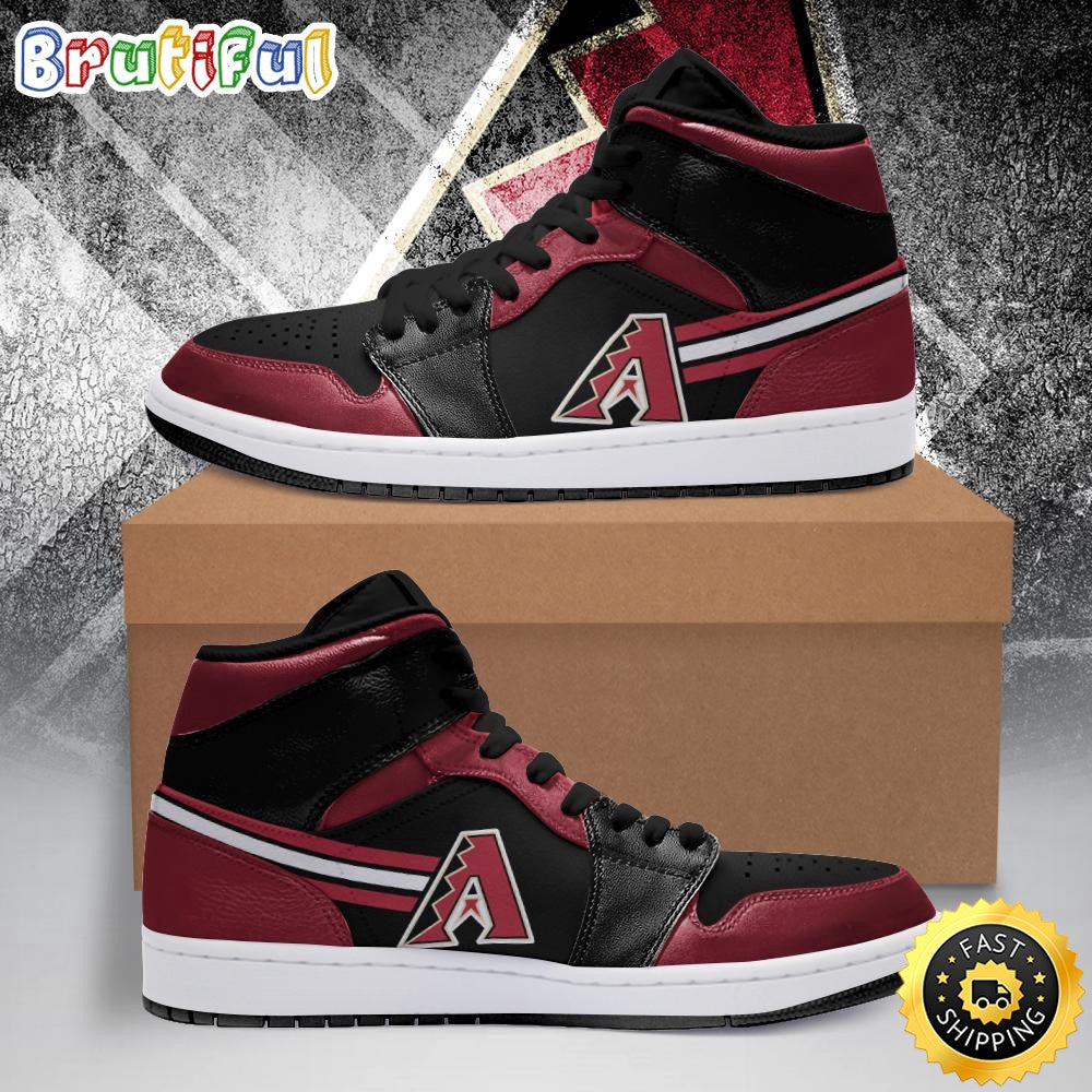 MLB Arizona Diamondbacks Red Black Air Jordan 1 High Sneakers