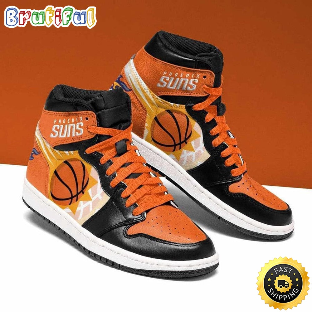 NBA Phoenix Suns Orange Black Air Jordan 1 High Sneakers