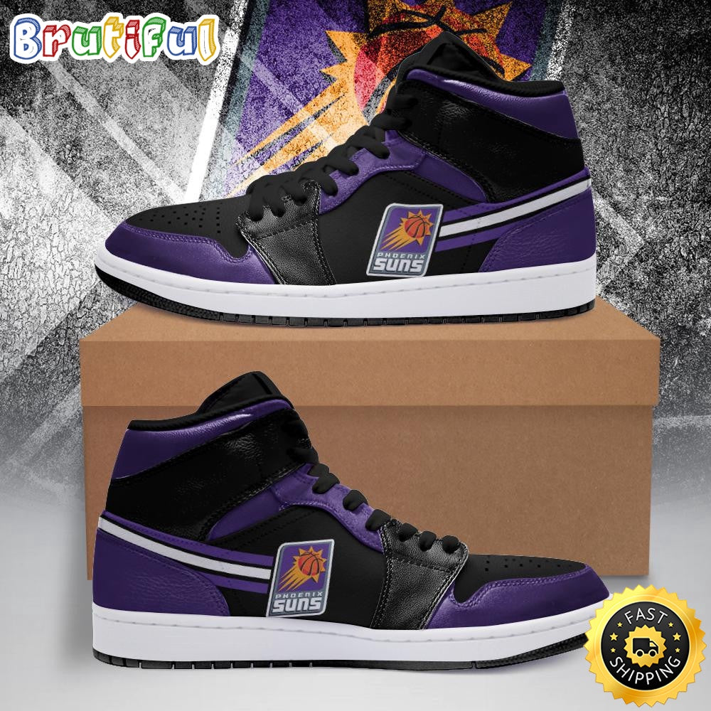 NBA Phoenix Suns Purple Black Air Jordan 1 High Sneakers