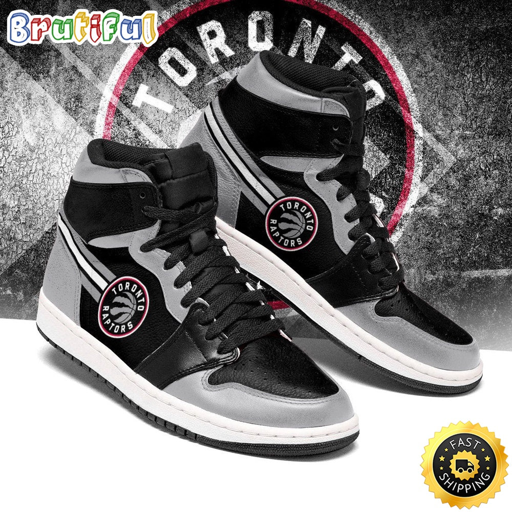 NBA Toronto Raptors Gray Black Air Jordan 1 High Sneakers