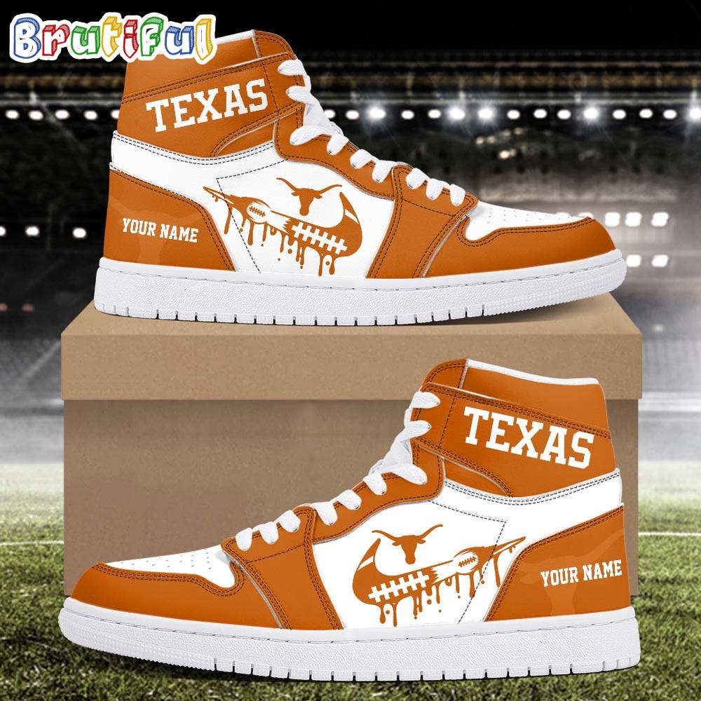 NCAA Texas Longhorns Sport Team Personalized Air Jordan 1 Hightop Shoes